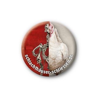 Button: Schließung aller Schlachthäuser - Huhn (ARIWA) 🐔