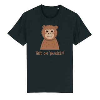 Test on yourself (Nachts im Labor) - T-Shirt - groß/gerader Schnitt