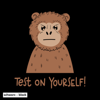 Test on yourself (Nachts im Labor) - T-Shirt - klein/taillierter Schnitt XS