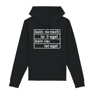 SALE! kein Mensch ist illegal - kein Tier ist egal - Hoodie - medium fit (discontinued model)