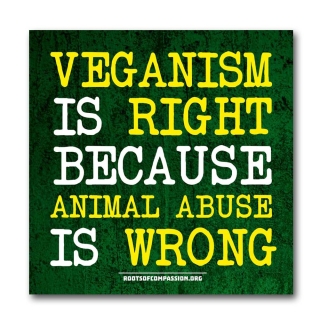 Veganism is right because animal abuse is wrong - Aufkleber
