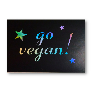 Go Vegan! - Aufkleber (Hologramm)