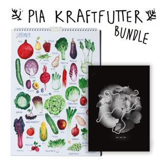 Saisonkalender + Kunstdruck „Tierkreis“ von Pia Kraftfutter