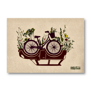 Art Print "bikes over cars"