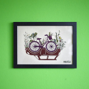 Art Print "bikes over cars"