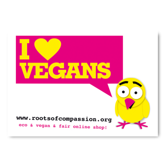 I love vegans (Küken) - Sticker (10x)