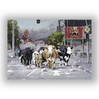 Postkarte Crossing IV | Hartmut Kiewert