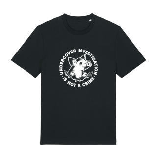 Solidarity T-shirt "Undercover Investigation is Not a Crime" T-Shirt - large/loose cut