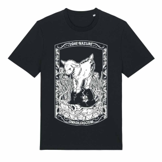 Love Nature, Smash Fascism (weißer Druck) - T-Shirt - groß/gerader Schnitt