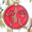 linksgrünversiffter Baumschmuck gemischt - handgemachte Upcycling-Deko