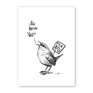 Postkarte Alle hassen Nazis