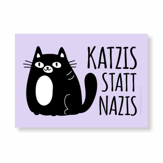 Sticker “Katzis statt Nazis” (10x)