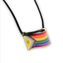 Necklace “Progress Pride” – metal or vegan faux leather