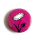 Vegan Flower - pink - Button