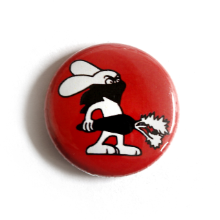 Rabbit (with carrot-red) - Button
