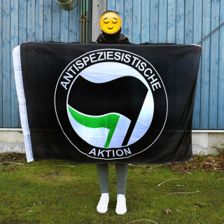 Flag Antispeziesistische Aktion - black