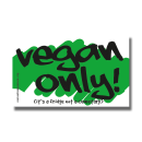vegan only! - Magnet (grün-weiß)