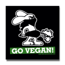 Go Vegan Rabbit - black - Sticker