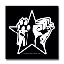 Paw Fist Star - black - Sticker