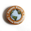 Planet Earth Loves Veganism - Button