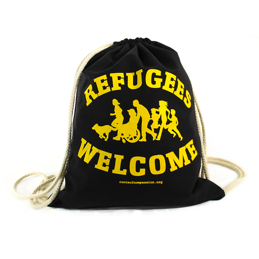 Refugees Welcome Bring your Families asyl Turnbeutel Sportbeutel Jutebeutel 