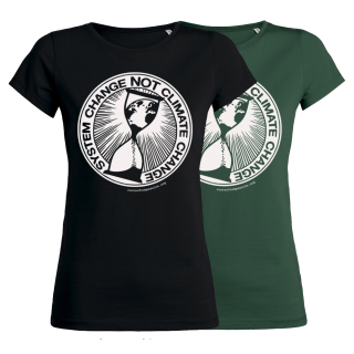 SALE! System Change Not Climate Change - Soli T-Shirt - klein/taillierter Schnitt-XS-dunkelgrün (Auslaufmodell)