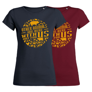 SALE! Other animals are here with us - T-Shirt - small/waisted cut-XS-navy (discontinued model)