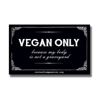 vegan only - Magnet (schwarz-weiß)