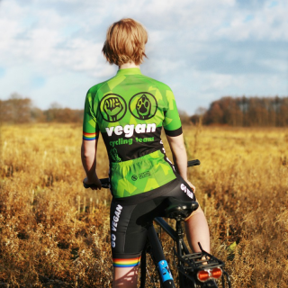 roots of compassion vegan cycling team ? cycling-jersey ? waisted cut