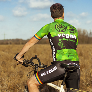 roots of compassion vegan cycling team &ndash; cycling-jersey &ndash; waisted cut