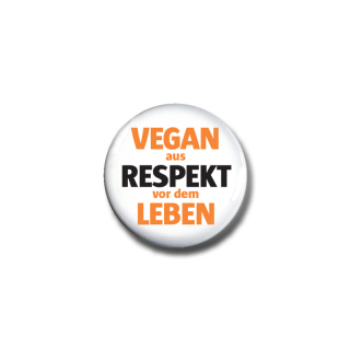 Button: Vegan aus Respekt vor dem Leben (ARIWA)