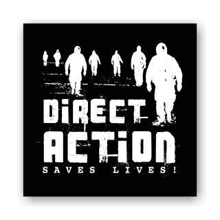 SALE! Direct Action Saves Lives - Soli-Aufnäher auf robustem Bio Canvas (Auslaufmodell)