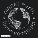 SALE! Planet Earth Loves Veganism - T-Shirt - small/waisted cut – XS-black (discontinued model)