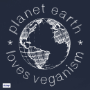 SALE! Planet Earth Loves Veganism - T-Shirt - klein/taillierter Schnitt-XL-schwarz (Auslaufmodell)