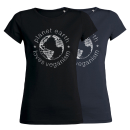 SALE! Planet Earth Loves Veganism - T-Shirt - klein/taillierter Schnitt-XS-navy (Auslaufmodell)