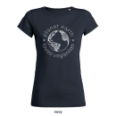 SALE! Planet Earth Loves Veganism - T-Shirt - klein/taillierter Schnitt-L-navy (Auslaufmodell)