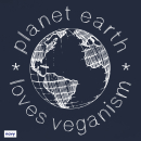 SALE! Planet Earth Loves Veganism - T-Shirt - large/loose cut- 2XL-black (discontinued model)