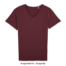 Basic T-Shirt (V-Ausschnitt) - groß/gerader Schnitt-2XL burgunderrot