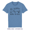 All animals want to live - T-Shirt - groß/gerader Schnitt