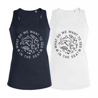 SALE! What do we want to see in the sea? - Tanktop - small/waisted cut (discontinued model)