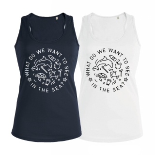 SALE! What do we want to see in the sea? - Tanktop - klein/taillierter Schnitt weiß 2XL (Auslaufmodell)