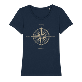 SALE! Kompass (empathy, love, solidarity, respect) - T-Shirt - klein/taillierter Schnitt (Auslaufmodell)