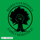 SALE! Respect Existence - T-Shirt - groß/gerader Schnitt XS grün (Auslaufmodell)