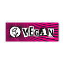 Vegan-Logo - Aufkleber rosa