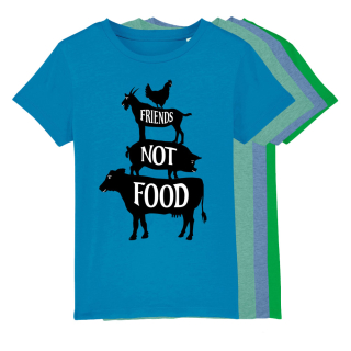 Friends not Food - T-Shirt - Kinder azurblau 110 - 116 cm