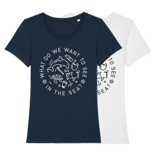 SALE! What do we want to see in the sea? - T-Shirt - small/waisted cut (discontinued model)