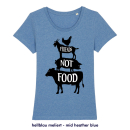 Friends not Food - T-Shirt - klein/taillierter Schnitt M hellblau meliert