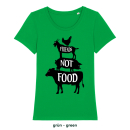 Friends not Food - T-Shirt - klein/taillierter Schnitt M hellblau meliert