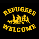 SALE! Refugees Welcome - Benefit T-shirt - small/waisted (discontinued model)