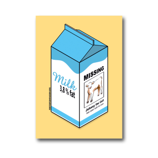 Milk carton (missing calf) - Sticker (10x)